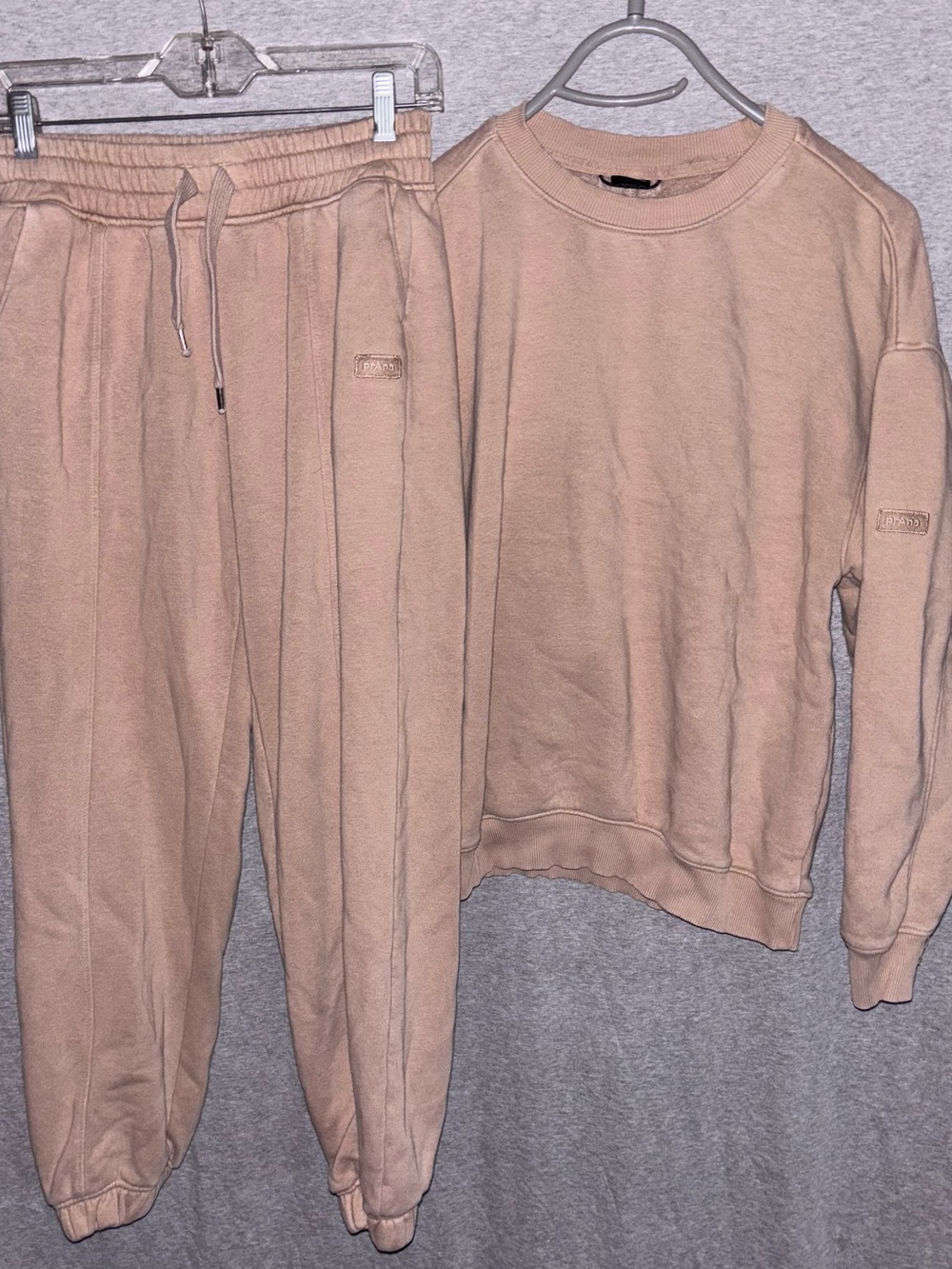 Prana Blush Tan Women’s Sweatshirt Size S & Jogger Size XS Lounge Set